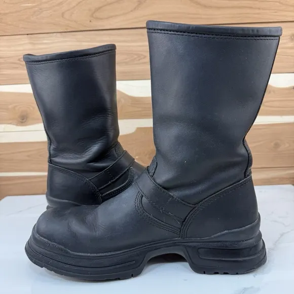 Harley Davidson Motorcycle Boots Black Engineer Leather size 39 EUR/US W 8 - M 6