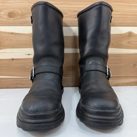 Harley Davidson Motorcycle Boots Black Engineer Leather size 39 EUR/US W 8 - M 6