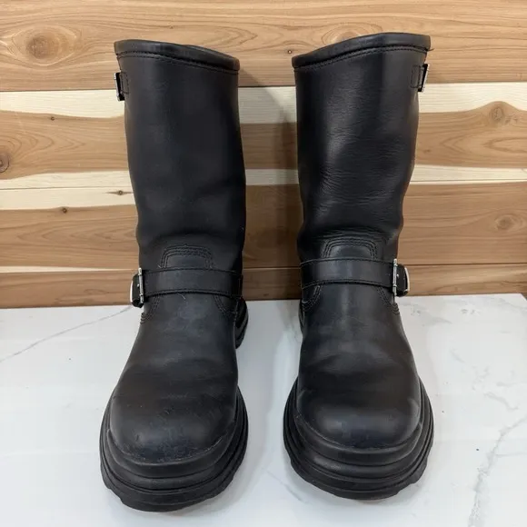 Harley Davidson Motorcycle Boots Black Engineer Leather size 39 EUR/US W 8 - M 6