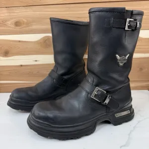 Harley Davidson Motorcycle Boots Black Engineer Leather size 39 EUR/US W 8 - M 6