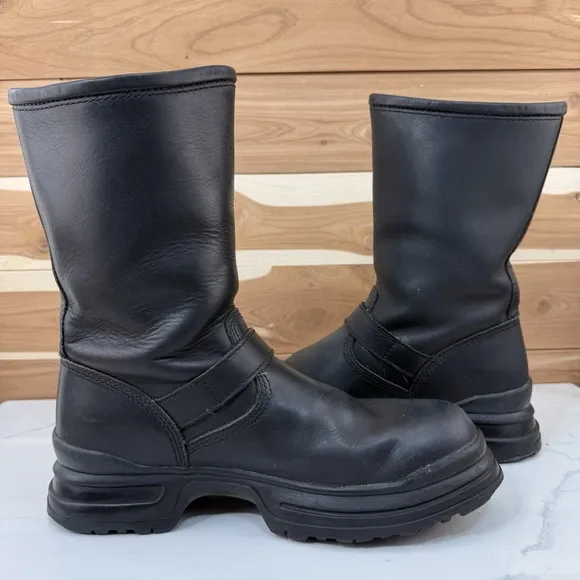 Harley Davidson Motorcycle Boots Black Engineer Leather size 39 EUR/US W 8 - M 6