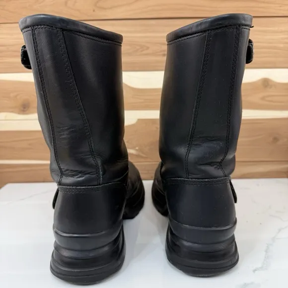 Harley Davidson Motorcycle Boots Black Engineer Leather size 39 EUR/US W 8 - M 6