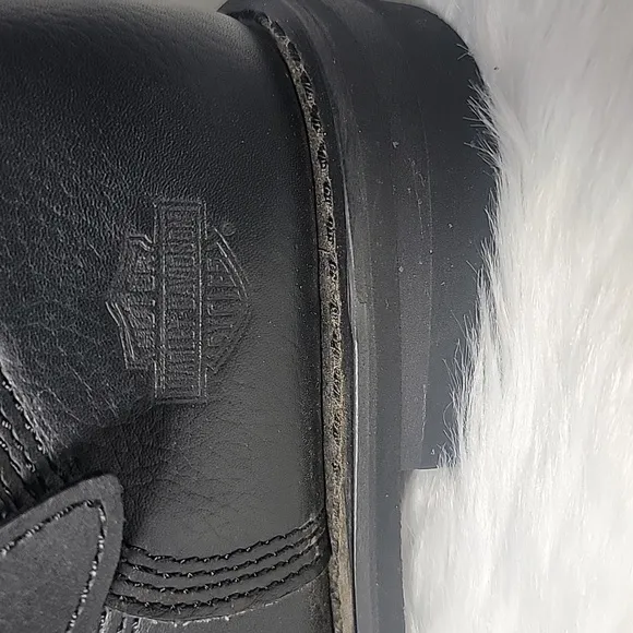 Harley Davidson Motorcycle Combat Riding Black Leather Boots Size 9