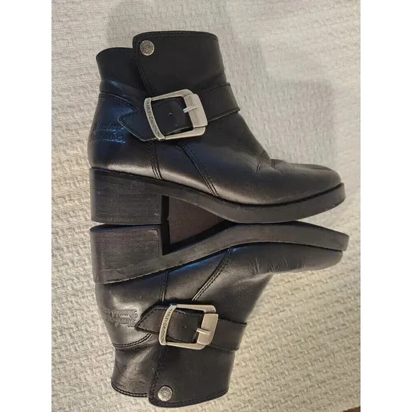 Harley-Davidson Motorcycle Khari Boots Black Leather Ankle Riding Women's 6.5