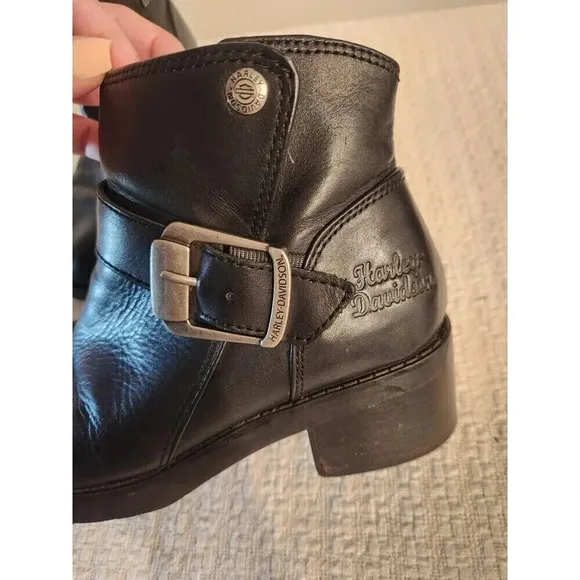 Harley-Davidson Motorcycle Khari Boots Black Leather Ankle Riding Women's 6.5