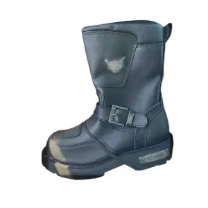 Harley Davidson New Black Leather Motorcycle Boots 8.5 Eur 41.5
