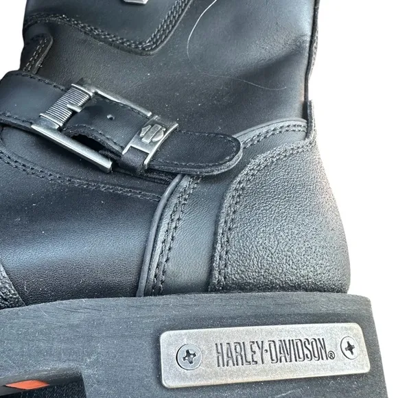 Harley Davidson New Black Leather Motorcycle Boots 8.5 Eur 41.5