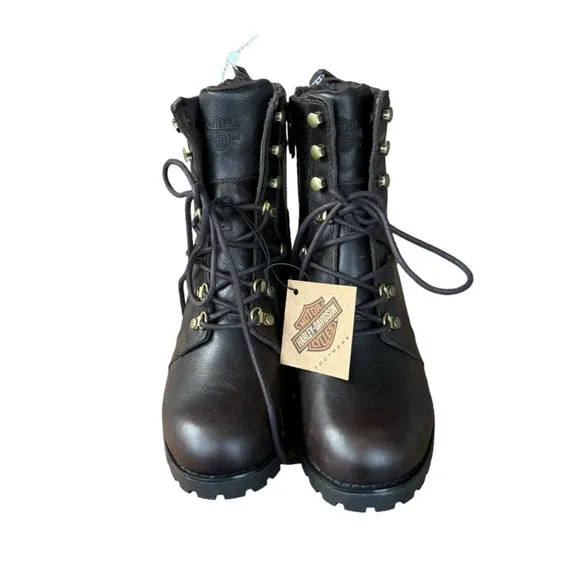 Harley Davidson NWT Women's Marinda Dark Brown Motorcycle Boots D84761 Size 9