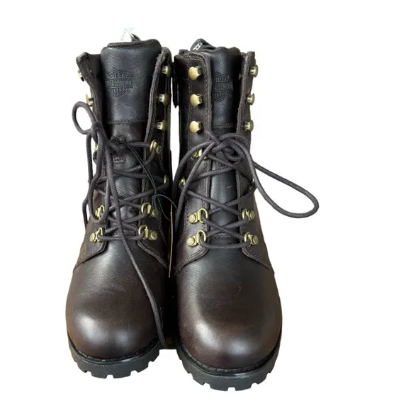 Harley Davidson NWT Women's Marinda Dark Brown Motorcycle Boots D84761 Size 9