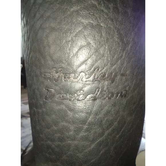 Harley Davidson Riding Boots Sz 11 USA Pebbled Black Leather Distressed Eagle