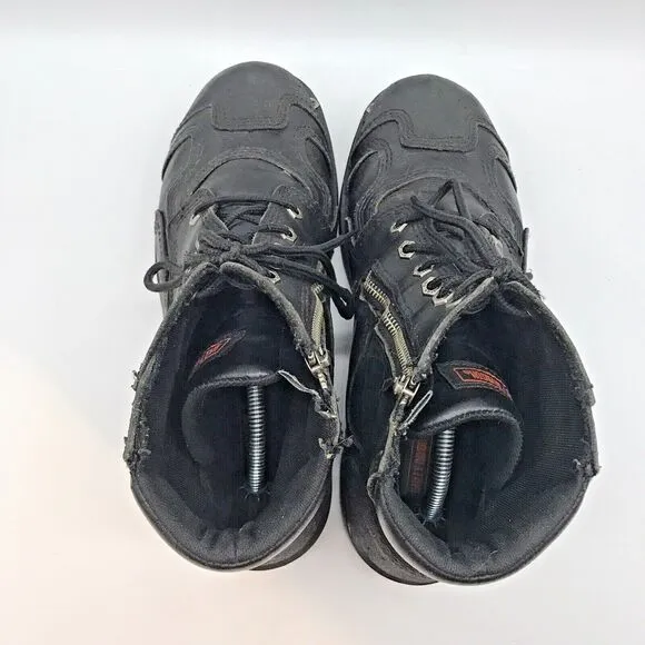 Harley Davidson Stealth Motorcycle Biker Boots 91642 Men's 13 Lace Up  Zip Shoes