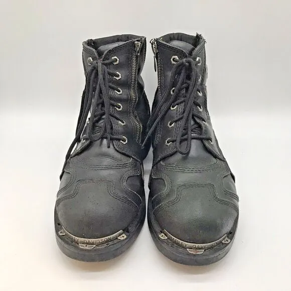 Harley Davidson Stealth Motorcycle Biker Boots 91642 Men's 13 Lace Up  Zip Shoes