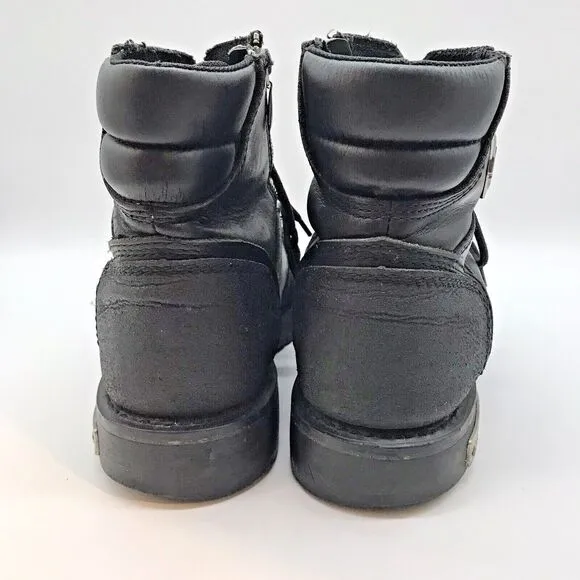 Harley Davidson Stealth Motorcycle Biker Boots 91642 Men's 13 Lace Up  Zip Shoes