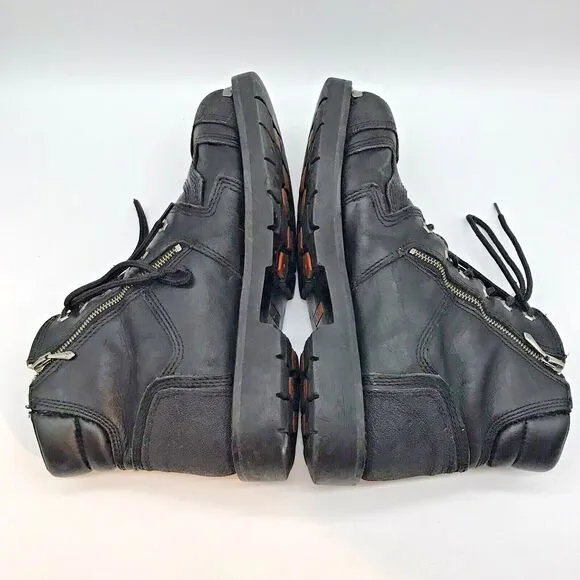 Harley Davidson Stealth Motorcycle Biker Boots 91642 Men's 13 Lace Up  Zip Shoes