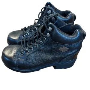 Harley Davidson Tyler 84280 Women's Motorcycle Boots Size 7 1/2 Black Lace Up 🔥