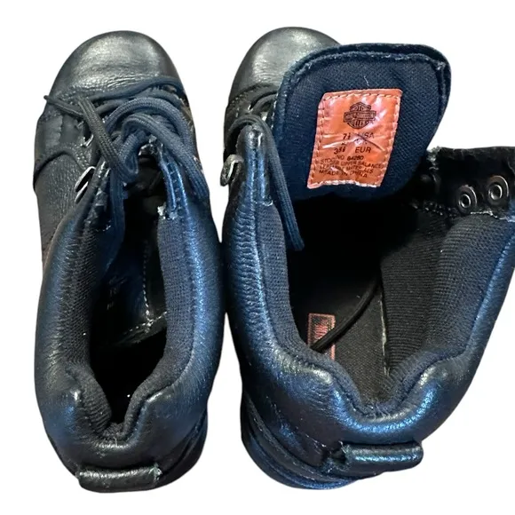 Harley Davidson Tyler 84280 Women's Motorcycle Boots Size 7 1/2 Black Lace Up 🔥