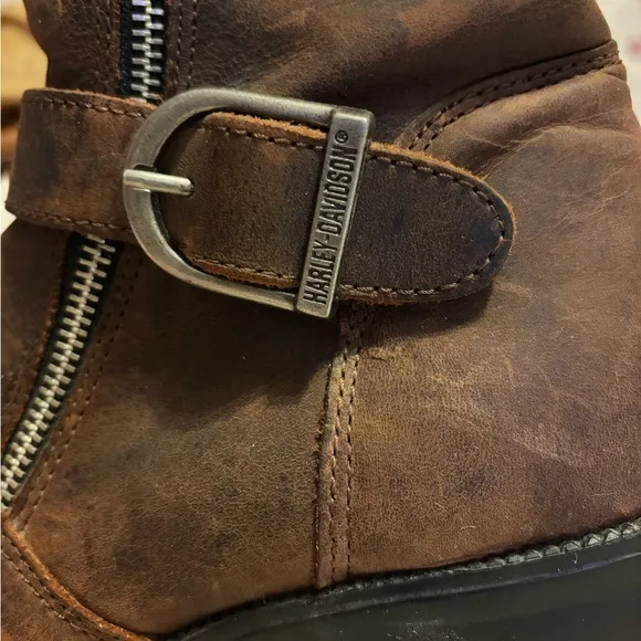 Harley Davidson Vintage Tall West End Distressed Leather Motorcycle Boots 8.5