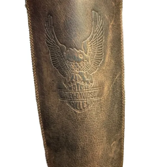 Harley Davidson Vintage Tall West End Distressed Leather Motorcycle Boots 8.5