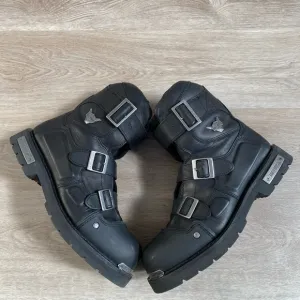 Harley Davidson Waverly Black Leather Motorcycle Riding Boots Mens Size 13