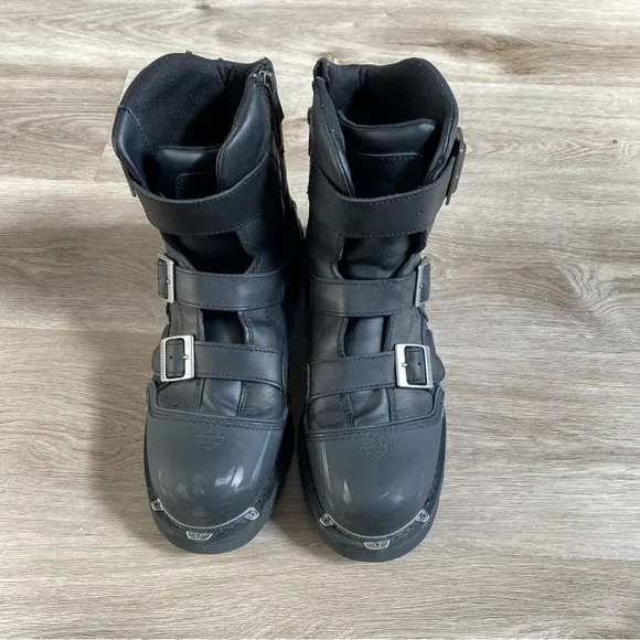 Harley Davidson Waverly Black Leather Motorcycle Riding Boots Mens Size 13