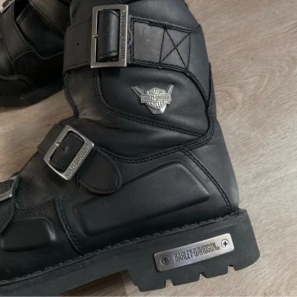 Harley Davidson Waverly Black Leather Motorcycle Riding Boots Mens Size 13