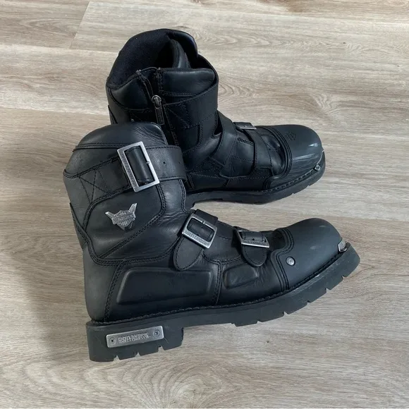 Harley Davidson Waverly Black Leather Motorcycle Riding Boots Mens Size 13