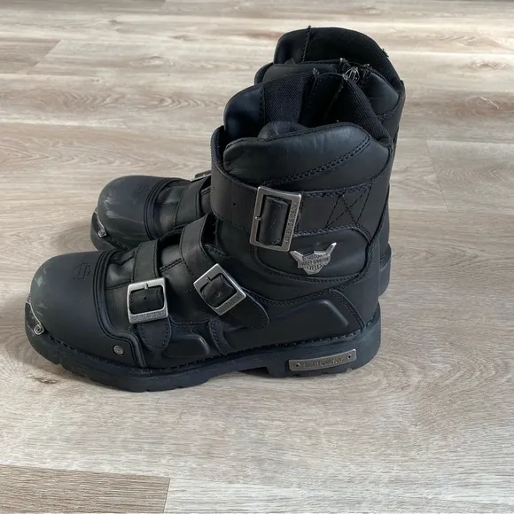 Harley Davidson Waverly Black Leather Motorcycle Riding Boots Mens Size 13