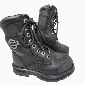 Harley-Davidson Womens 6M Sydney Leather Motorcycle Boots Side Zippers Lace-Up