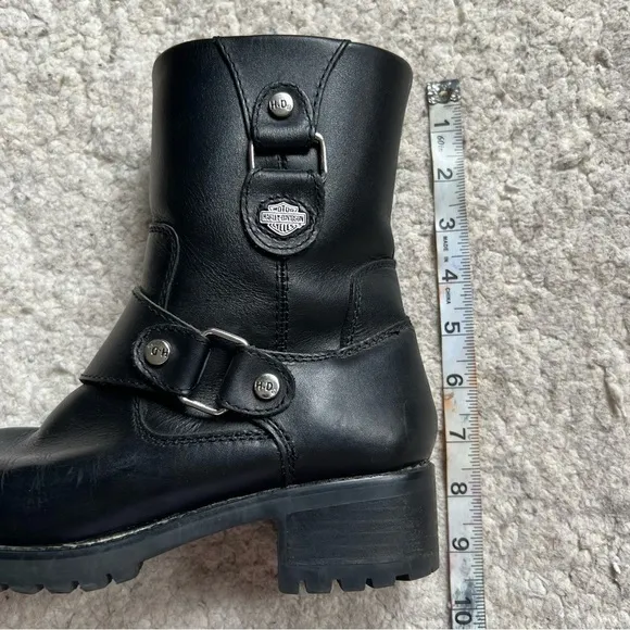 Harley-Davidson® Women's Alivia Black Leather 7-Inch Motorcycle Boots Size 6