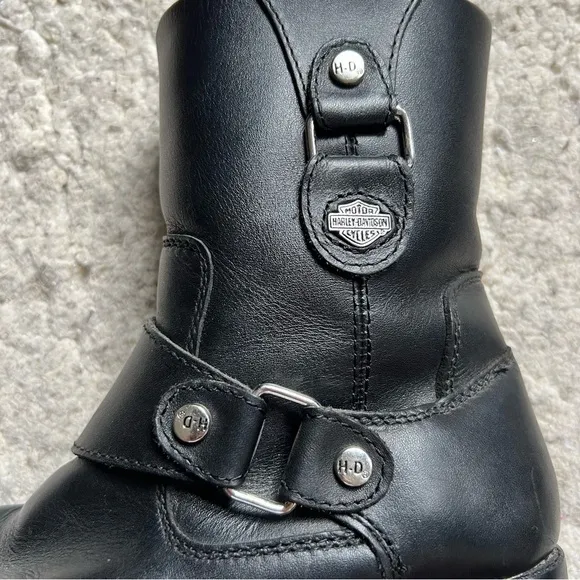 Harley-Davidson® Women's Alivia Black Leather 7-Inch Motorcycle Boots Size 6