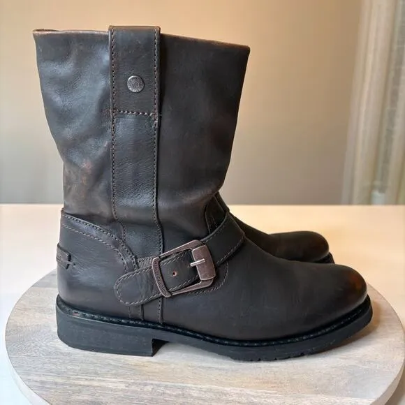 Harley Davidson Women's Darice Brown Leather Harness Motorcycle Boots US Size 11