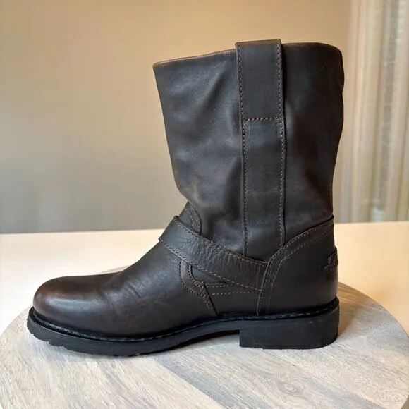 Harley Davidson Women's Darice Brown Leather Harness Motorcycle Boots US Size 11