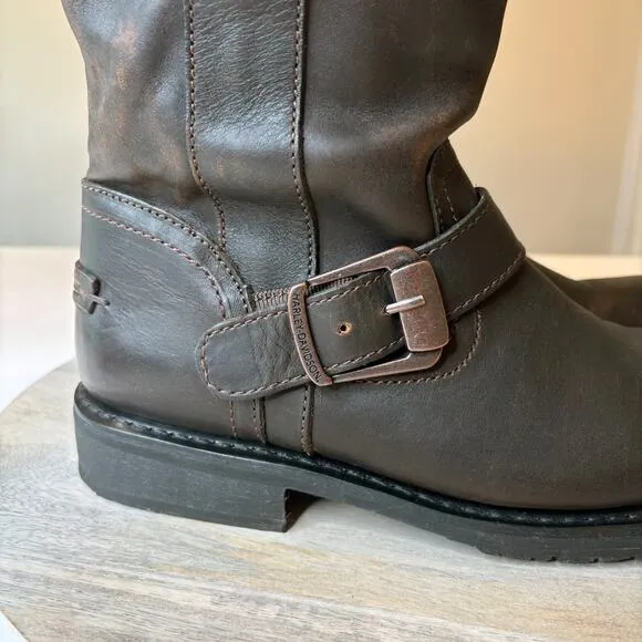 Harley Davidson Women's Darice Brown Leather Harness Motorcycle Boots US Size 11