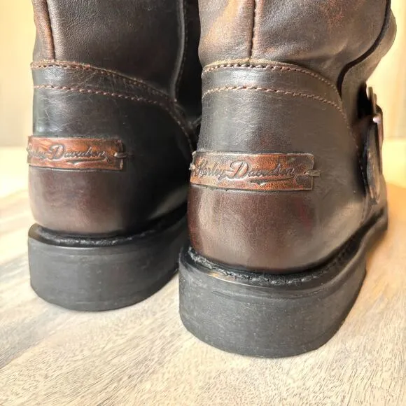 Harley Davidson Women's Darice Brown Leather Harness Motorcycle Boots US Size 11