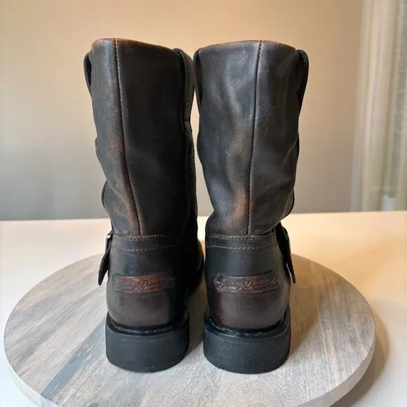 Harley Davidson Women's Darice Brown Leather Harness Motorcycle Boots US Size 11