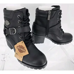 Harley-Davidson Women's Howell 5-Inch WP Black Motorcycle Boots, D84664 -Sz 10M