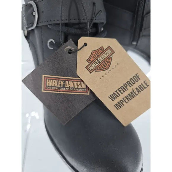 Harley-Davidson Women's Howell 5-Inch WP Black Motorcycle Boots, D84664 -Sz 10M