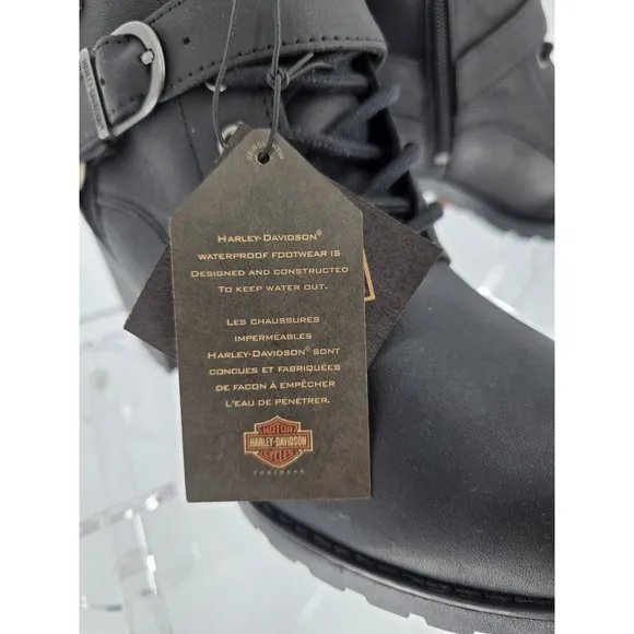 Harley-Davidson Women's Howell 5-Inch WP Black Motorcycle Boots, D84664 -Sz 10M