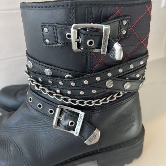 Harley-Davidson Women's Shay 6-Inch Motorcycle Boots Black Sz 9.5 D87043
