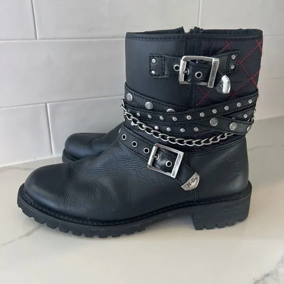 Harley-Davidson Women's Shay 6-Inch Motorcycle Boots Black Sz 9.5 D87043