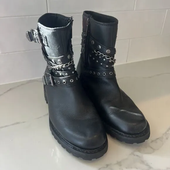 Harley-Davidson Women's Shay 6-Inch Motorcycle Boots Black Sz 9.5 D87043