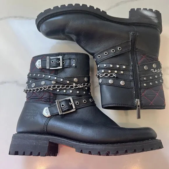 Harley-Davidson Women's Shay 6-Inch Motorcycle Boots Black Sz 9.5 D87043