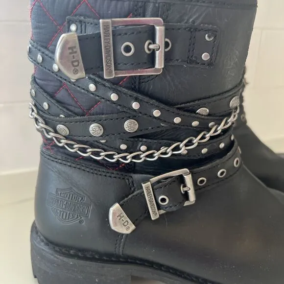 Harley-Davidson Women's Shay 6-Inch Motorcycle Boots Black Sz 9.5 D87043