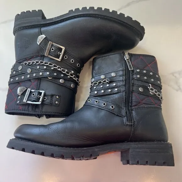 Harley-Davidson Women's Shay 6-Inch Motorcycle Boots Black Sz 9.5 D87043