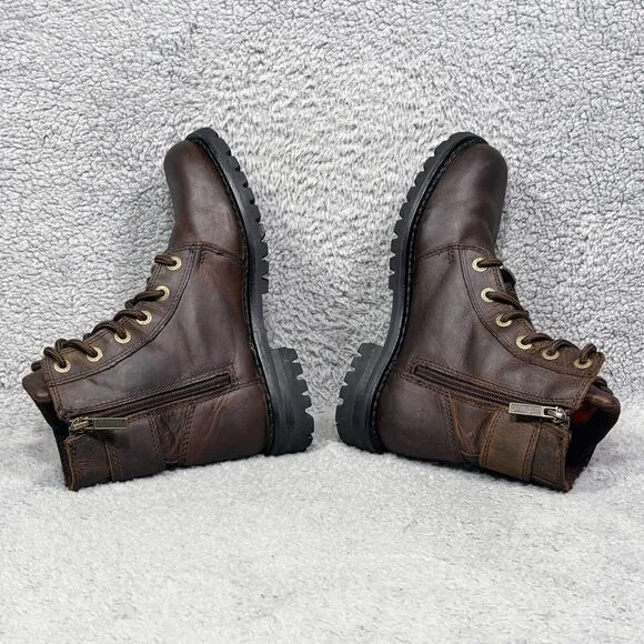 Harley-Davidson Womens Size 6.5 Motorcycle Boots Brown Leather D87087