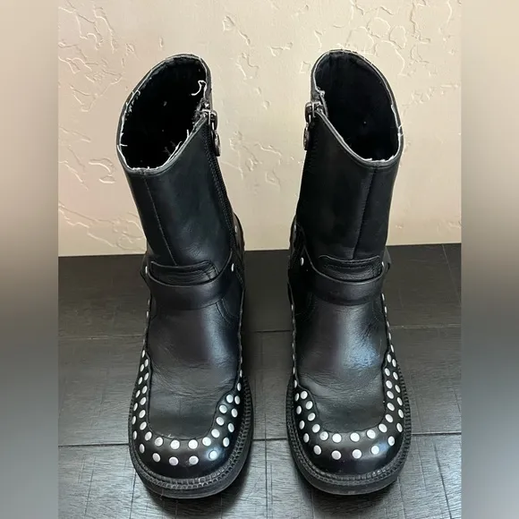 Harley Davidson Women's Studded Leather Motorcycle Boots Size 5 (US) #84227