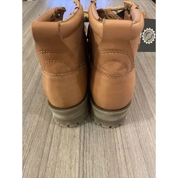 Harley Davidson Women's Sz 6.5 Brown Leather Motorcycle Biker Boots 81025 Buckle