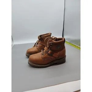 Harley Davidson Women's Sz 7.5 Brown Leather Motorcycle Biker Boots 81025 Buckle