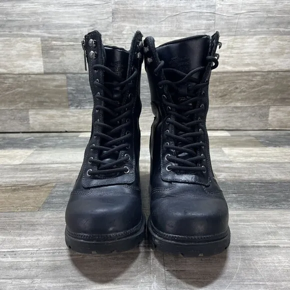 HARLEY-DAVIDSON Women’s TESSA Black Leather Motorcycle Boots D85262 Size 6.5