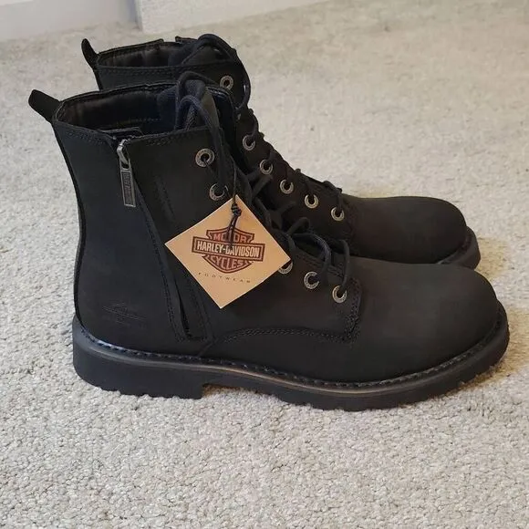 Harley-Davidson Men's Lace Ankle Black Nubuck Boots Size 11.5